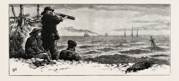 THE NORTHFLEET DISASTER: VIEW OF THE NORTHFLEET FROM DUNGENESS; UK, 1873 engraving