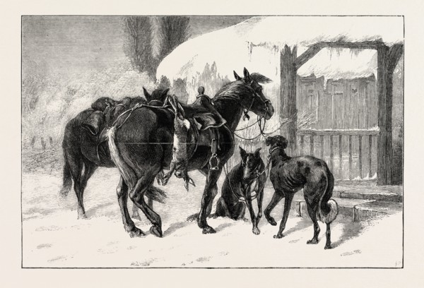 COURSING IN POLAND: TWO POLISH HUNTERS, FROM A PAINTING BY JULIUS KOSSAK, 1824-1899, POLISH