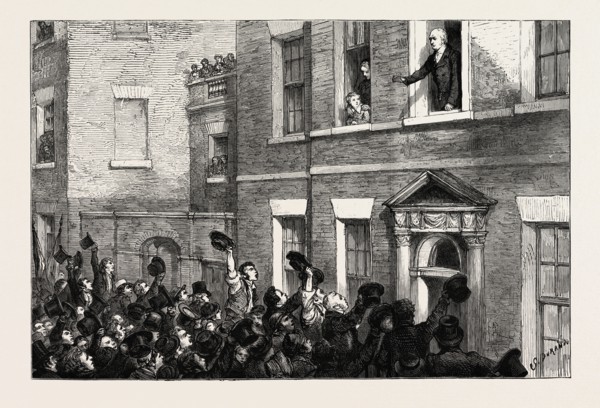 THE LIVERPOOL ELECTION, 1812, UK; Mr. Gladstone speaking at Hawarden on his 70th Birthday, December