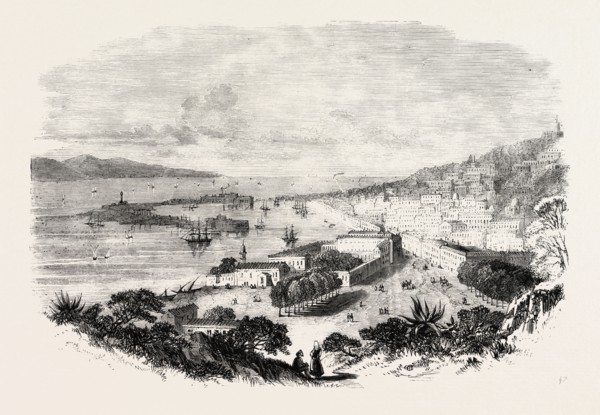 VIEW OF MESSINA, 1860 engraving