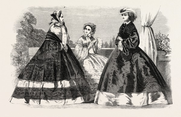 THE PARIS FASHIONS FOR AUGUST, 1860 engraving