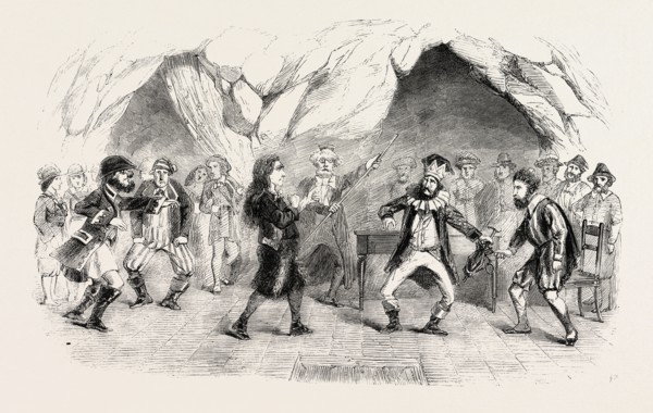 LAST SCENE OF THE ENCHANTED ISLE AT DRURY LANE THEATRE, LONDON, UK, 1860 engraving