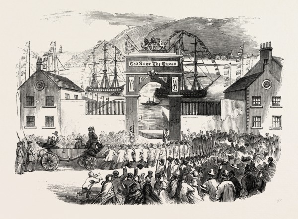 THE EMBARKATION OF THE PRINCE OF WALES AT THE QUEEN'S WHARF, ST. JOHN'S, NEWFOUNDLAND, 1860