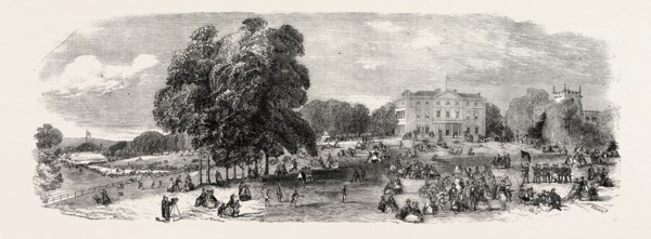 FETE AT NORTON HALL, THE SEAT OF C. CAMMELL, ESQ., 1860 engraving