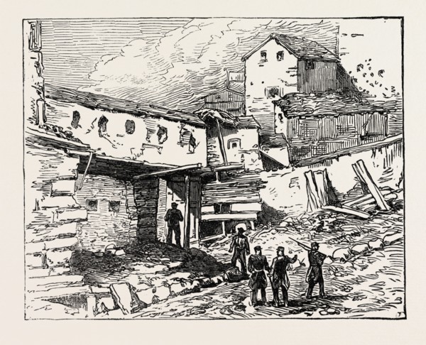 THE WAR IN SPAIN: INSIDE THE TOWN GATE, PUYCERDA