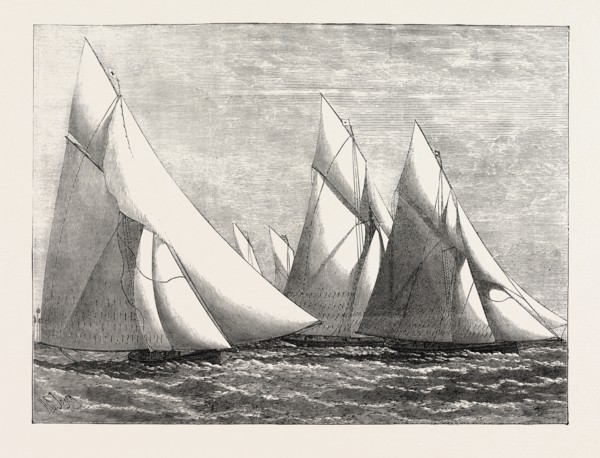 CHANNEL MATCH OF THE ROYAL LONDON YACHT CLUB FROM DOVER TO SOUTHEND: YACHTS PASSING THE GOODWIN