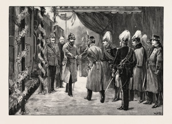 THE MARRIAGE OF PRINCESS MARIE OF EDINBURGH: ARRIVAL OF THE KING OF ROMANIA AT SIGMARINGEN