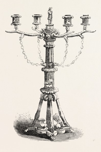 THE GREAT EXHIBITION: HORN CANDLESTICK, BY RAMPENDAHL; OF HAMBURG