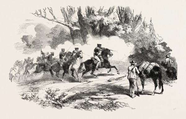 THE KAFFIR WAR: CAPE MOUNTED RIFLES ATTACKING KAFFIRS