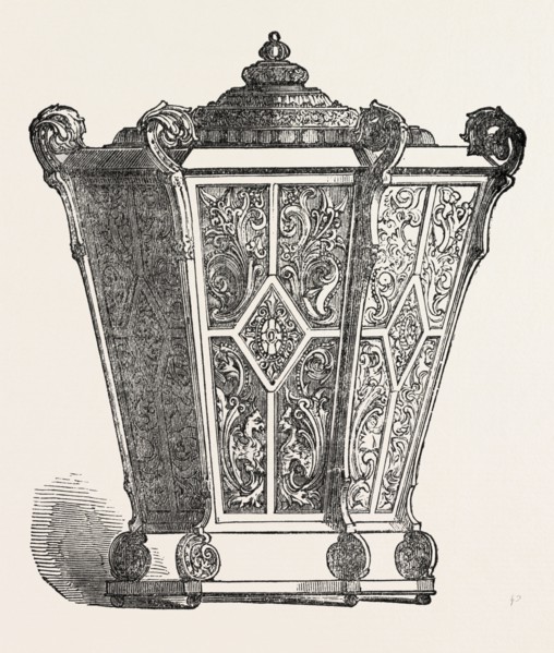 LADY'S WORK BASKET, PAPIER MACHE, BY A. RENEL, OF VIENNA