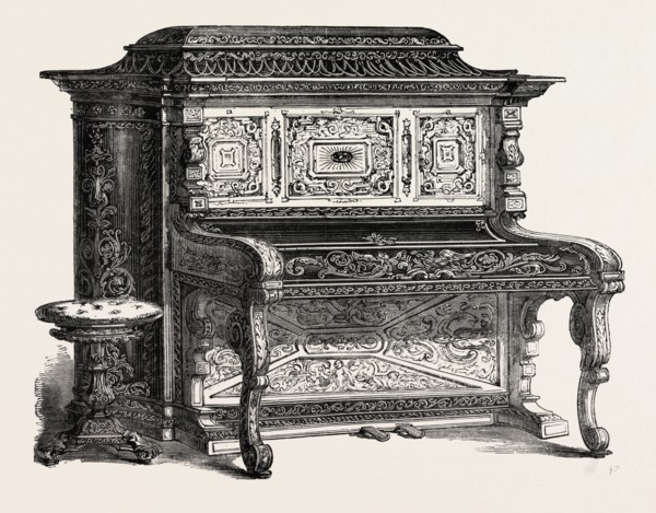 PAPIER MACHE PIANOFORTE, By A. DIMOLINE, BRISTOL