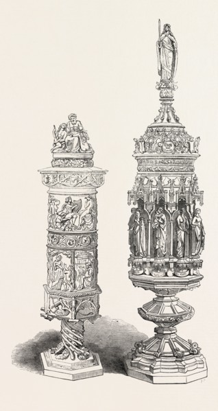 GOBLET, BY CONRAD KNOLL; DRINKING-CUP, BY JOHANN HALBIG, OF BAVARIA