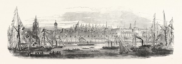 EMBARKATION OF HER MAJESTY FROM THE LANDING STAGE, LIVERPOOL, UK