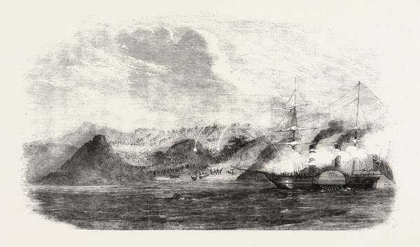 ENGAGEMENT BETWEEN H.M. STEAM FRIGATE "JANUS" AND THE RIFF PIRATES, ON THE COAST OF MOROCCO