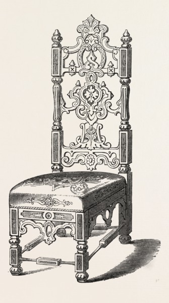 PAPIER MACHE CHAIR, JENNENS AND BETTRIDGE