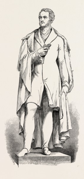 BRONZE STATUE OF LORD GEORGE BENTINCK, BY CAMPBELL, CAVENDISH SQUARE, UK