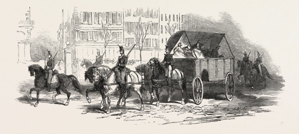 THE REVOLUTION IN FRANCE: WAGGON FOR THE WOUNDED, 1851