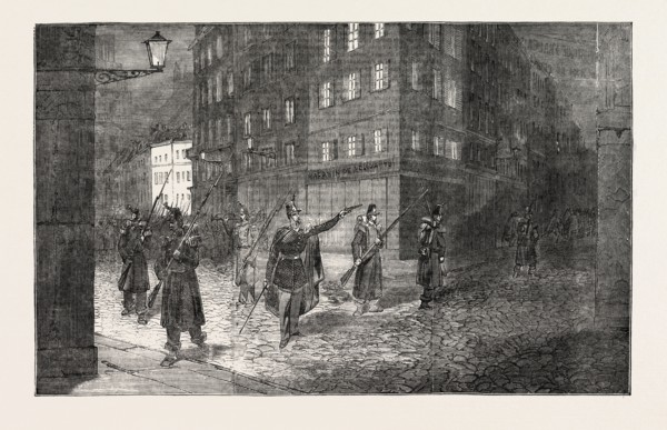 THE REVOLUTION IN FRANCE: TROOPS CLEARING THE STREETS, PARIS, 1851