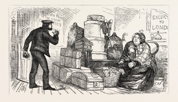 THE BURDEN OF MAN'S EXISTENCE: OR, LADIES' LUGGAGE: "SUCH IS A TOO FAITHFUL AND FAMILIAR PORTRAIT