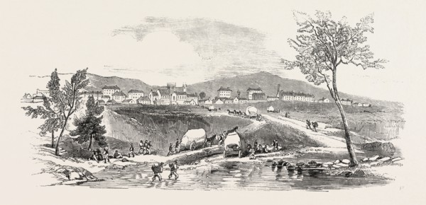 GOLD-SEEKERS ARRIVING AT BATHURST, ON THEIR WAY TO OPHIR, GOLD DISTRICT, AUSTRALIA