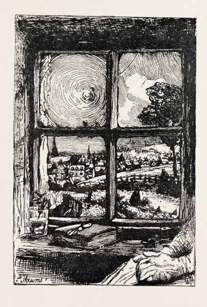 A WINDOW IN THRUMS DRAWN BY W. HOLE, R.S.A., 1893 engraving