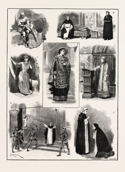 LORD TENNYSON'S PLAY OF BECKET, AT THE LYCEUM THEATRE, LONDON, UK: 1. King Henry and Rosamund in