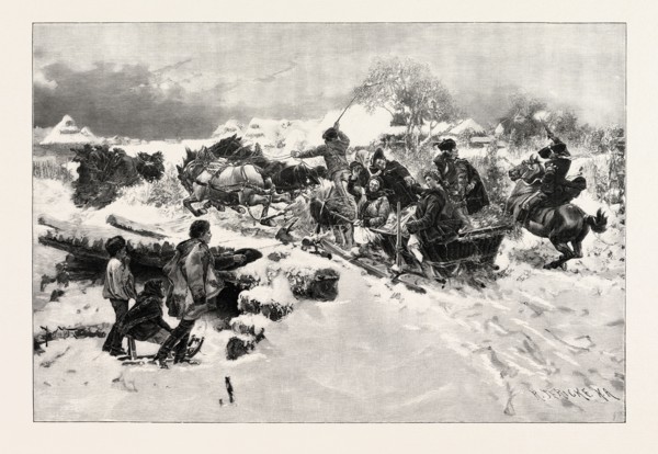 A PEASANTS' WEDDING IN HUNGARY, BY T. VEGIN, 1893 engraving