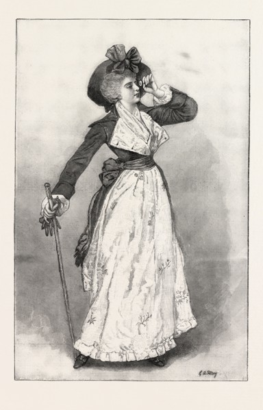 FINS DE SIECLE IN FASHIONS, 1793, 1893 engraving
