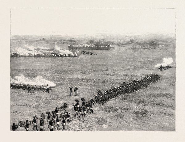 FIGHTING ON THE GAMBIA IN WEST AFRICA: THE CAPTURE OF TONIATABA, 1892 engraving