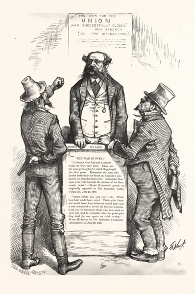 WADE HAMPTON'S DILEMMA, US, USA, engraving 1880