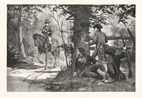 CAPTURE OF ANDRE, engraving 1880, us, usa, horse, horse riding