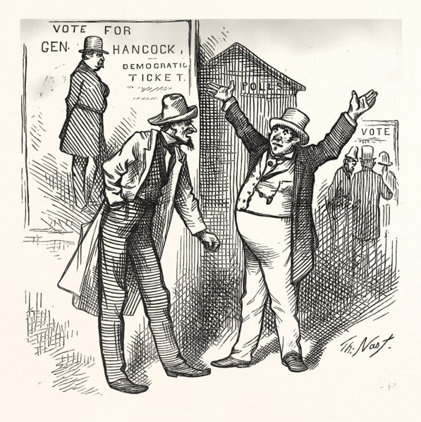 ROBBING OF HIS GOOD NAME, engraving 1880, US, USA
