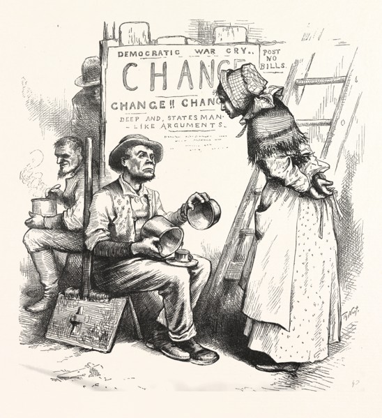 WOMEN NEVER BE STATESMEN, engraving 1880, US, USA, America, POLITICS, POLITICAL, POLITIC, CAMPAIGN,