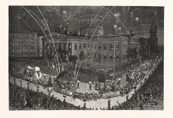 ST. LOUIS FAIR "PROCESSION" THE VEILED PROPHETS." FROM SKETCHES PHOTOGRAPHS BY JOHN SCHOLTEN, ST.
