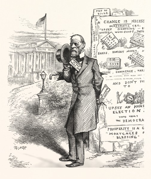 HEIGHT OF ENGLISH AMBITION, engraving 1880, US, USA, America, POLITICS, POLITICAL, POLITIC,