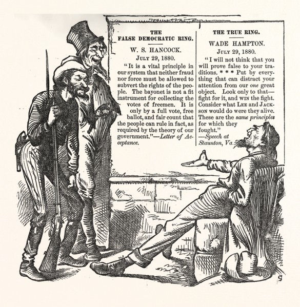 " WHY LAUGH."  Engraving 1880, US, USA, America, POLITICS, POLITICAL, POLITIC, CAMPAIGN, PATRIOTIC