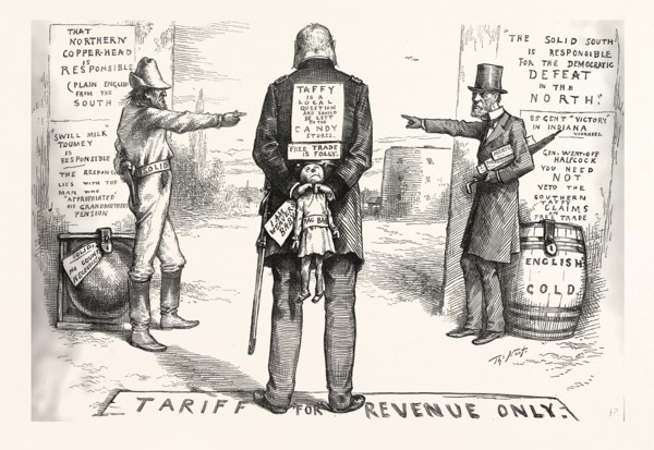 "CHANGE IS NECESSARY", "WHO SHOULD WITHDRAW?" Engraving 1880, US, USA, America, POLITICS,