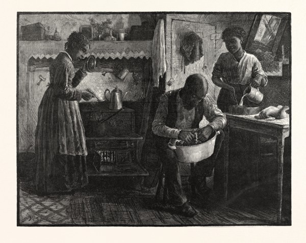 PREPARING THANKSGIVING DINNER.-DRAWN S. G. MCCUTCHEON , US, USA, AMERICA, UNITED STATES, AMERICAN,