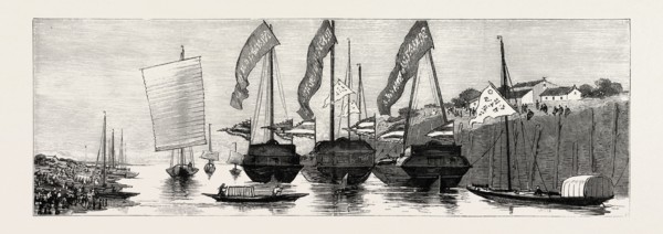 CONVEYANCE OF THE REMAINS OF THE LATE MARQUIS TSENG TO HUNAN DOWN THE RIVER PEIHO, HAI RIVER,