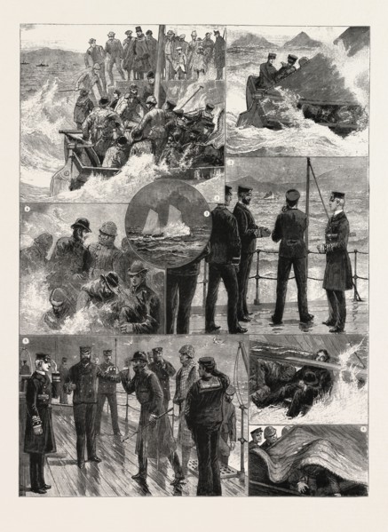 THE NAVAL MANOEUVRES: EXPERIENCES OF A TRIP TO SHORE IN ROUGH WEATHER: 1. The Return from the