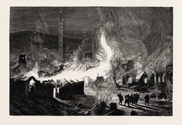 THE GREAT FIRE AT SALONICA, THESSALONIKI, GREECE: SCENE NEAR THE MOSQUE OF SAINT SOPHIA SOON AFTER