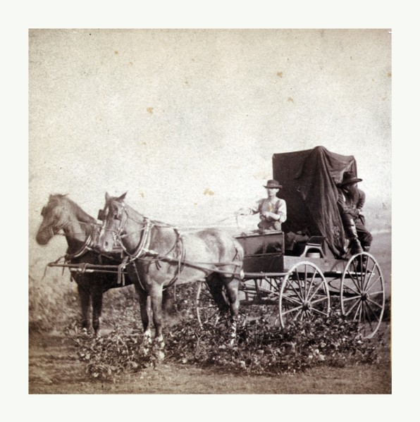 William Gardner in front and Alex Gardner in the back 309 miles west of St. Louis, Missouri, US,