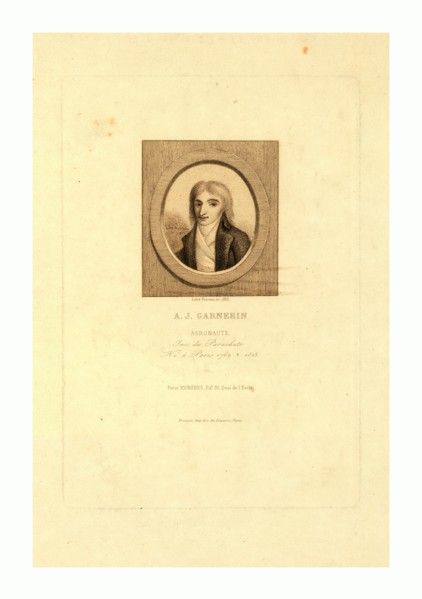 A.J. Garnerin, aeronaut by Jules Porreau, 1853.
