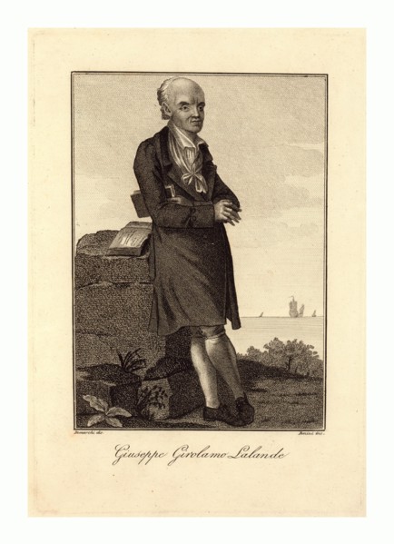 Full-length portrait of French astronomer Joseph JérÃ´me Lalande.