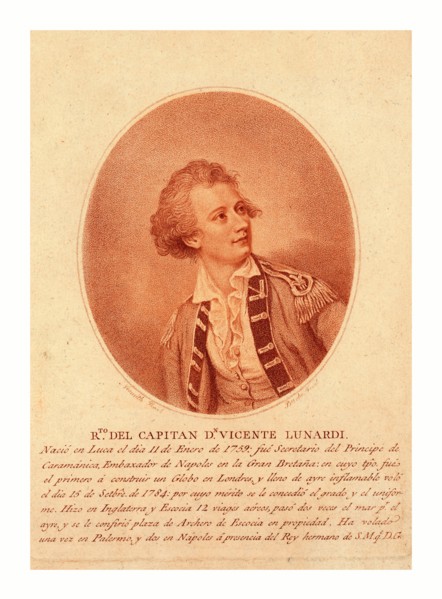 Capitan dn. Vincente Lunardi. Nesmith, pinxt. ; Burke, fecit.