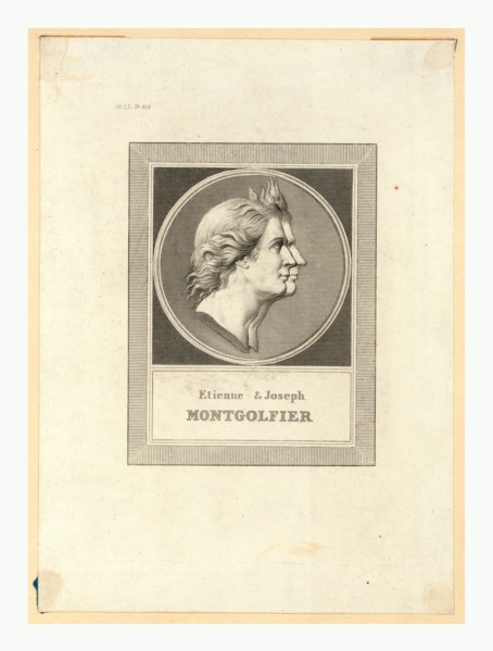 Etienne & Joseph Montgolfier, Bust-length double profile portrait of the Montgolfier brothers,