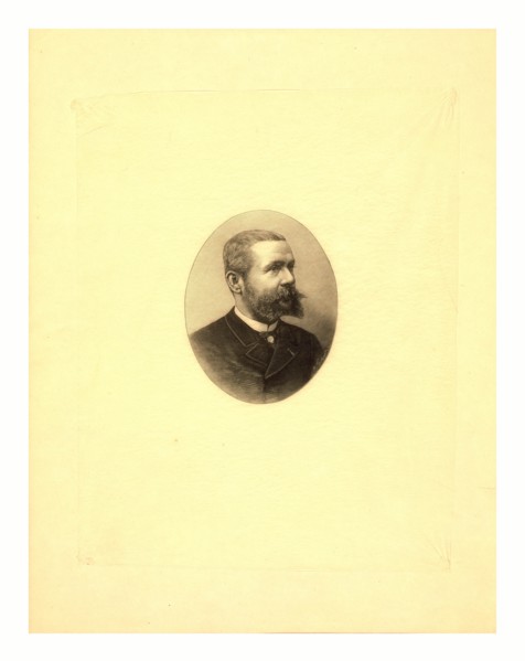 Gaston Tissandier, French balloonist, bust-length oval portrait byH. Thiriat