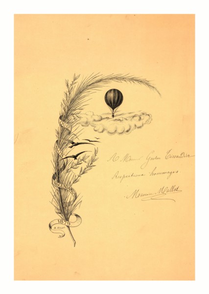 Stationery illustrated with a stalk of wheat wrapped in a banner marked Quo non ascendamus 1879""