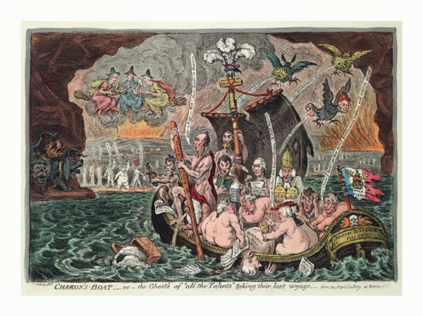 Charon's Boat  or  the Ghosts of all the Talents taking their last voyage, from the Pope's Gallery