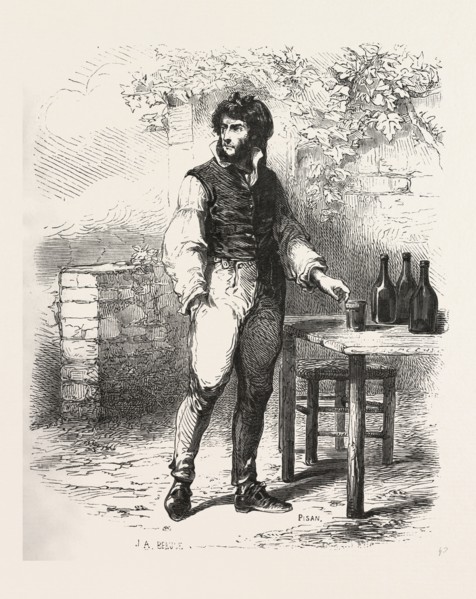 A glass of wine in the garden, the count of monte christo, caderousse, alexandre Dumas, 1844,